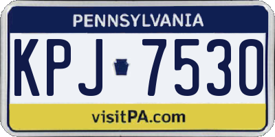 PA license plate KPJ7530