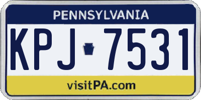 PA license plate KPJ7531