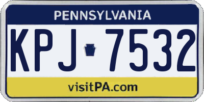 PA license plate KPJ7532