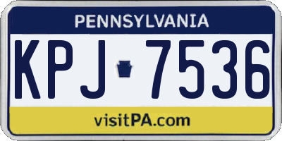 PA license plate KPJ7536