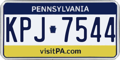 PA license plate KPJ7544