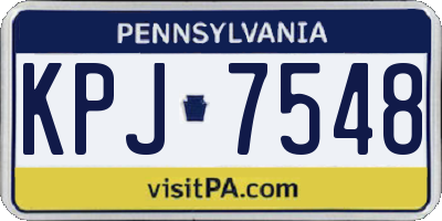 PA license plate KPJ7548