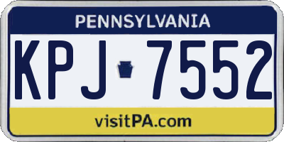 PA license plate KPJ7552