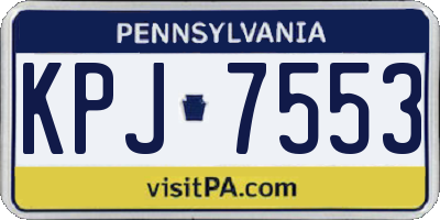 PA license plate KPJ7553