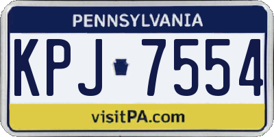 PA license plate KPJ7554