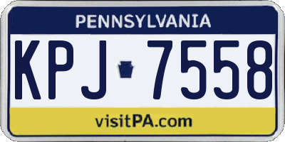 PA license plate KPJ7558