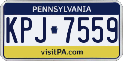 PA license plate KPJ7559