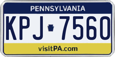 PA license plate KPJ7560