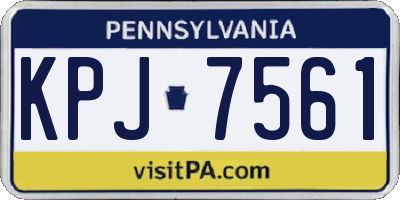 PA license plate KPJ7561