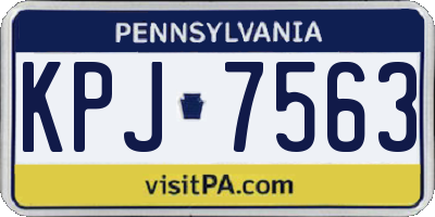 PA license plate KPJ7563