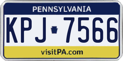 PA license plate KPJ7566