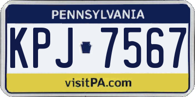 PA license plate KPJ7567