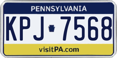 PA license plate KPJ7568