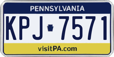 PA license plate KPJ7571