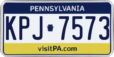 PA license plate KPJ7573