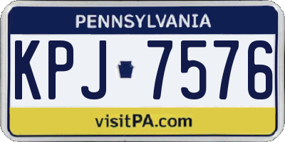 PA license plate KPJ7576