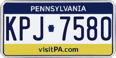 PA license plate KPJ7580