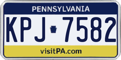 PA license plate KPJ7582