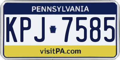 PA license plate KPJ7585