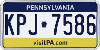 PA license plate KPJ7586