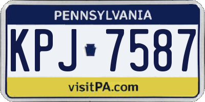 PA license plate KPJ7587