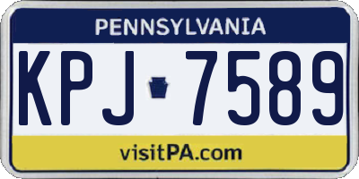 PA license plate KPJ7589