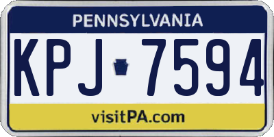 PA license plate KPJ7594