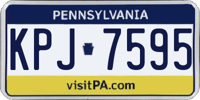 PA license plate KPJ7595