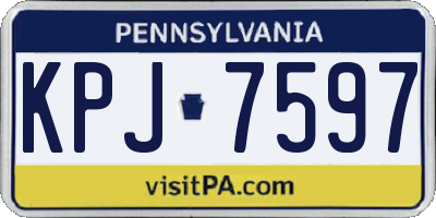 PA license plate KPJ7597