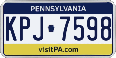 PA license plate KPJ7598