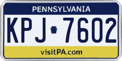 PA license plate KPJ7602