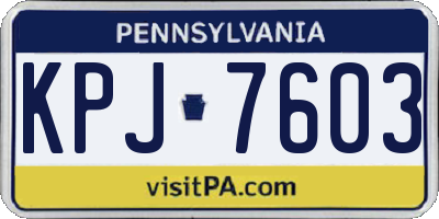 PA license plate KPJ7603