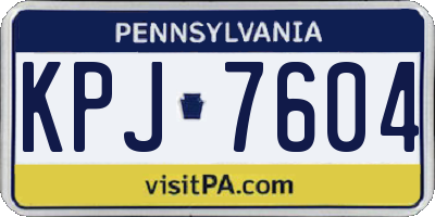 PA license plate KPJ7604