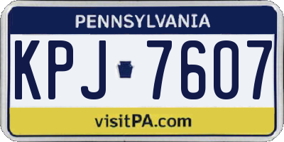 PA license plate KPJ7607