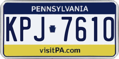 PA license plate KPJ7610