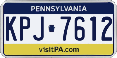 PA license plate KPJ7612