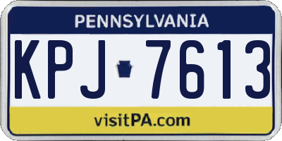 PA license plate KPJ7613