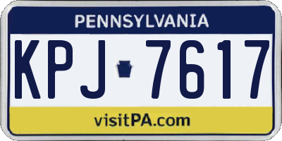 PA license plate KPJ7617