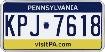 PA license plate KPJ7618