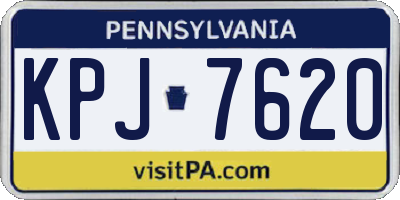 PA license plate KPJ7620