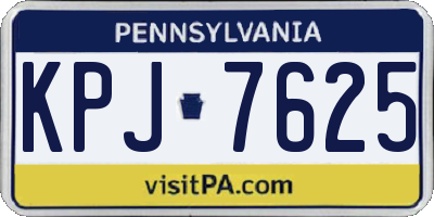 PA license plate KPJ7625