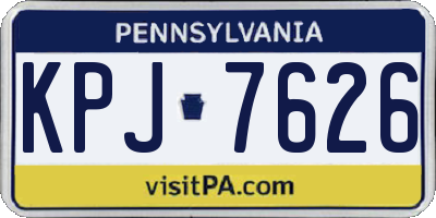 PA license plate KPJ7626