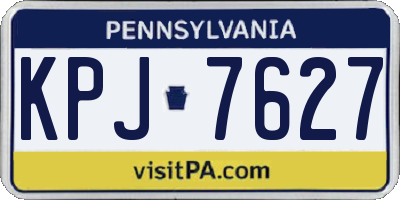 PA license plate KPJ7627