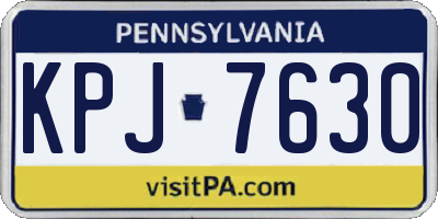 PA license plate KPJ7630