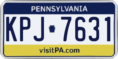 PA license plate KPJ7631