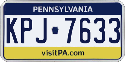 PA license plate KPJ7633