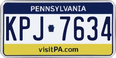 PA license plate KPJ7634