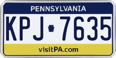 PA license plate KPJ7635