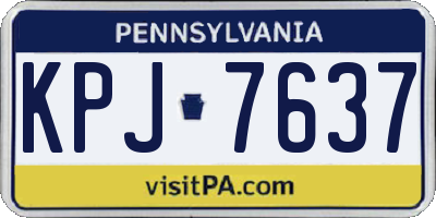PA license plate KPJ7637