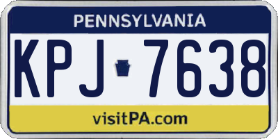 PA license plate KPJ7638